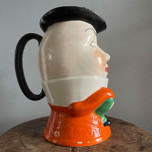 A Carlton Ware Humpty Dumpty jug with a hidden secret, lift him up and he'll play the tune "D'ye ken John Peel?" – which translates to "Do you know John Peel?" an old Cumberland hunting song written around 1824 by John Woodcock Graves (1795–1886). Introduced in around 1935 and was one of a small range of Carlton Ware musical novelties - SHOP NOW - www.intovintage.co.uk