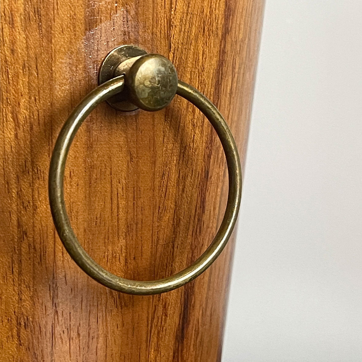 A very cool Vintage Scandinavian Teak Ice Bucket by KMC. Tapered to the base with two brass ring handles to the sides and a teak knob on the lid. Inside is aluminium lined to keep the ice nice and cold. Marked on the bottom with the horse logo - SHOP NOW - www.intovintage.co.uk