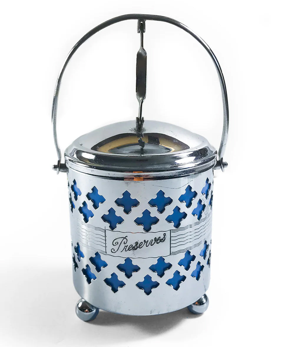 Lovely vintage chrome preserves pot ideal for smartening up the breakfast table - SHOP NOW - www.intovintage.co.uk