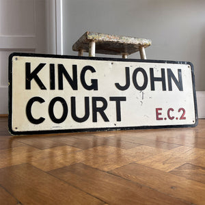 An Original London Street Sign from King John Court, London, E.C.2. - SHOP NOW - www.intovintage.co.uk