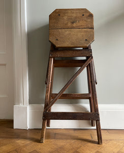 A set of Vintage French Provincial Elm Step Ladders. Very slim when folded, so great for storage - SHOP NOW - www.intovintage.co.uk