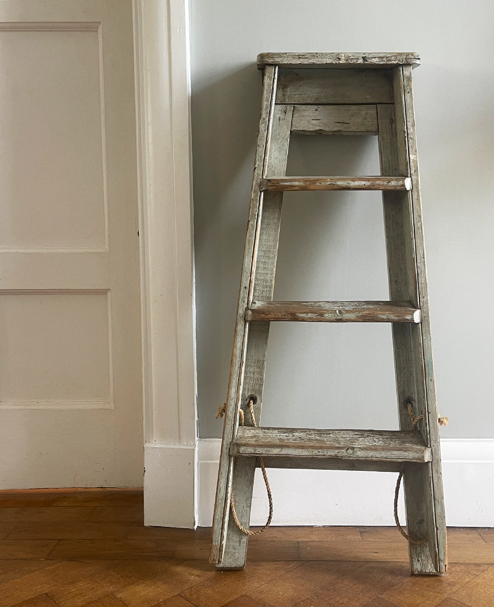 A wonderful set of Vintage Step Ladders with original paint. Very slim when folded so great for storage. - SHOP NOW - www.intovintage.co.uk