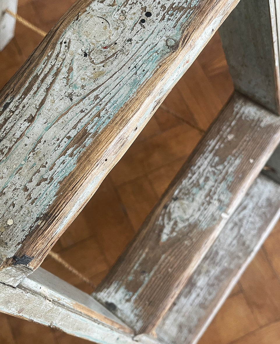 A wonderful set of Vintage Step Ladders with original paint. Very slim when folded so great for storage. - SHOP NOW - www.intovintage.co.uk