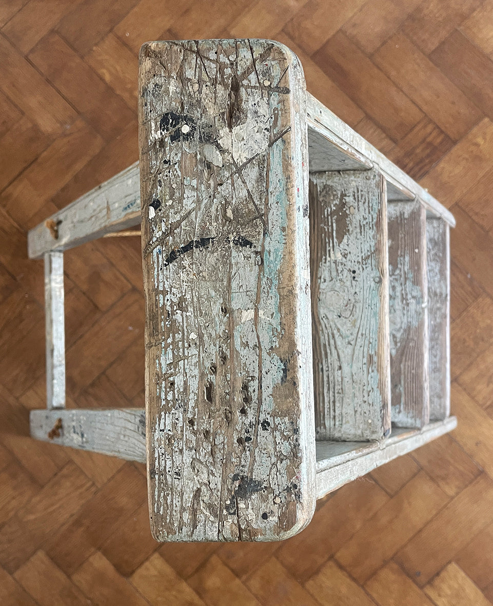 A wonderful set of Vintage Step Ladders with original paint. Very slim when folded so great for storage. - SHOP NOW - www.intovintage.co.uk