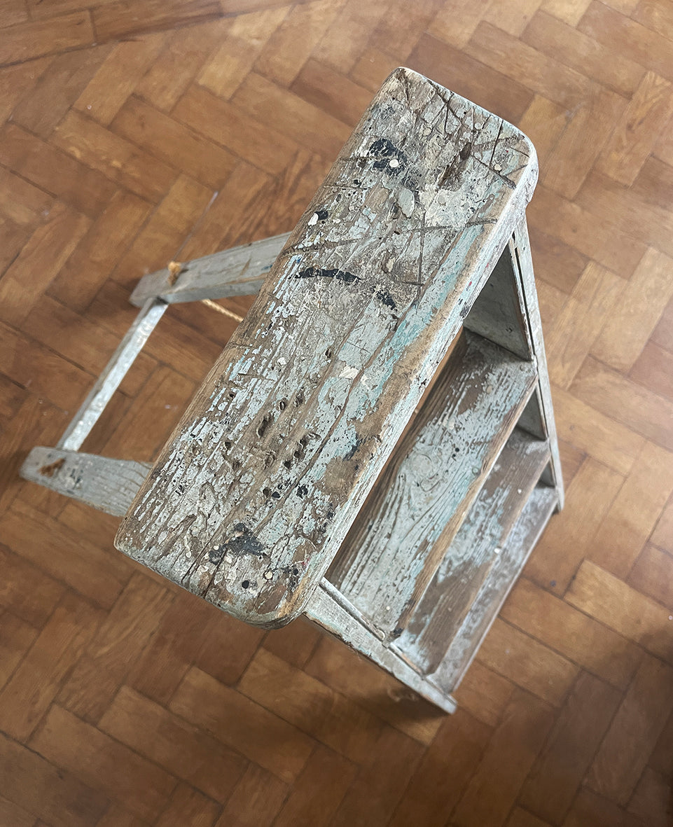A wonderful set of Vintage Step Ladders with original paint. Very slim when folded so great for storage. - SHOP NOW - www.intovintage.co.uk