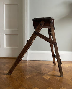 A set of Vintage French Provincial Elm Step Ladders. Very slim when folded, so great for storage - SHOP NOW - www.intovintage.co.uk