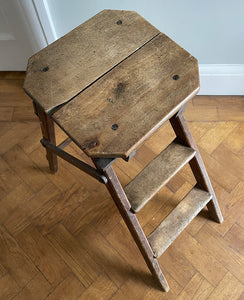 A set of Vintage French Provincial Elm Step Ladders. Very slim when folded, so great for storage - SHOP NOW - www.intovintage.co.uk