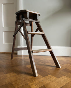 A set of Vintage French Provincial Elm Step Ladders. Very slim when folded, so great for storage - SHOP NOW - www.intovintage.co.uk