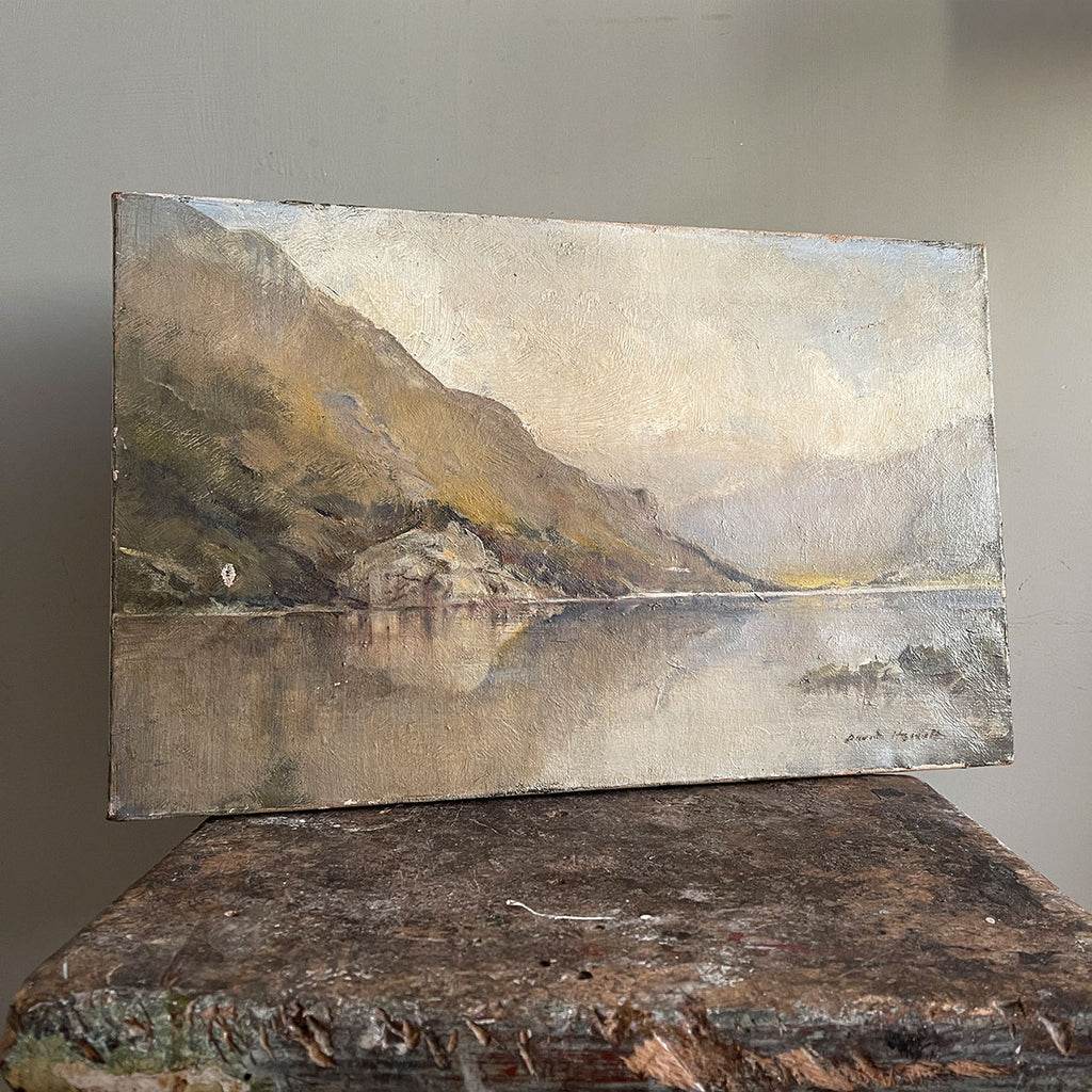 A superb oil painting of a Welsh lake scene by British Impressionist & Modern painter David Hewitt (1878-1939). Oil on canvas, signed lower left David Hewitt. - SHOP NOW - www.intovintage.co.uk