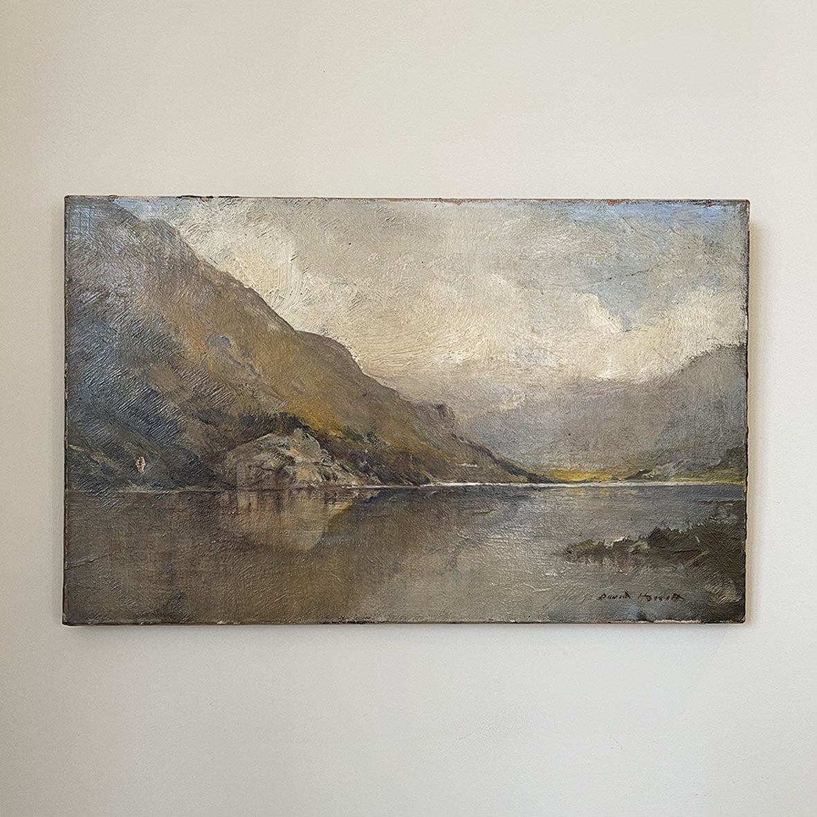A superb oil painting of a Welsh lake scene by British Impressionist & Modern painter David Hewitt (1878-1939). Oil on canvas, signed lower left David Hewitt. - SHOP NOW - www.intovintage.co.uk