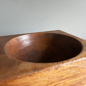 A 1930s Antique Money. Made of solid Mahogany, it has 2 deep bored bowls where money would have been kept. These trays were made to be used by shop keeps and market traders in the late 19th and early 20th century - SHOP NOW - www.intovintage.co.uk