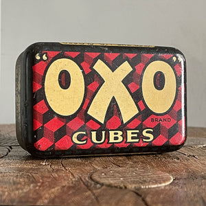 A Vintage 6 Cube OXO Tin from the 1930s with great colours and graphics to the front. The inside lid sees an advert for FREY BENTOS MEAT AND FISH PASTES. Great condition - SHOP NOW - www.intovintage.co.uk