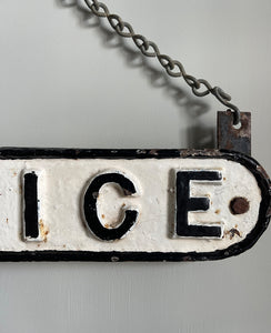 A cool cast iron office sign hung on a galvanized chain - SHOP NOW - www.intovintage.co.uk