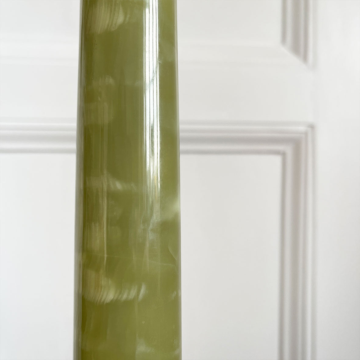 An impressive, large classical solid onyx and gilt metal table lamp. Beautiful figuring to the onyx.Wired for electricity with new bayonet lamp fitting, three core gold cloth covered cable new plug and pat tested.- SHOP NOW - www.intovintage.co.uk