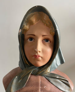 A charming Vintage French 'Orphan' Bust. Made from plaster and hand painted. Titled 'ORPHELINE' meaning 'Orphan' in English - SHOP NOW - www.intovintage.co.uk