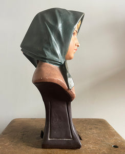 A charming Vintage French 'Orphan' Bust. Made from plaster and hand painted. Titled 'ORPHELINE' meaning 'Orphan' in English - SHOP NOW - www.intovintage.co.uk