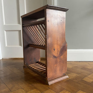 A Vintage Penny Pine Plate Rack perfect for the country farmhouse kitchen. It has a lovely deep dark pine colour too it and an old Victorian One Penny piece inset into the top - SHOP NOW - www.intovintage.co.uk