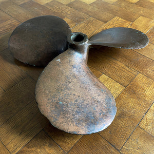 A large antique 3 Blade Bronze Marine Propeller. Very heavy! DIMENSIONS: (Diameter) 45cm (Depth) 10cm - SHOP NOW - www.intovintage.co.uk