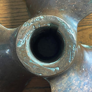 A large antique 3 Blade Bronze Marine Propeller. Very heavy! DIMENSIONS: (Diameter) 45cm (Depth) 10cm - SHOP NOW - www.intovintage.co.uk