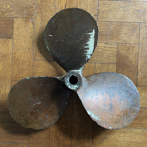 A large antique 3 Blade Bronze Marine Propeller. Very heavy! DIMENSIONS: (Diameter) 45cm (Depth) 10cm - SHOP NOW - www.intovintage.co.uk