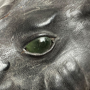 A superb, large vintage Leather Rhino in fantastic original condition with green glass eyes. A fine specimen if ever we saw one!- SHOP NOW - www.intovintage.co.uk