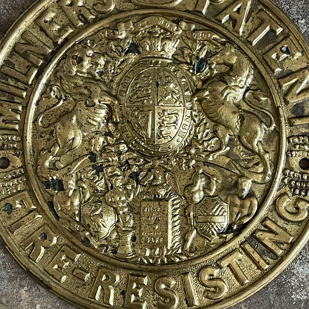 AUTHENTIC Antique Cast Brass Safe Plaque J. CARTWRIGHT & SONS- Not a