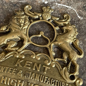 A Victorian Pressed Brass Kent of High Holborn, London Safe Plate in excellent condition - SHOP NOW - www.intovintage.co.uk