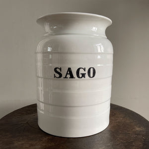 A Large White Ironstone Sago Jar