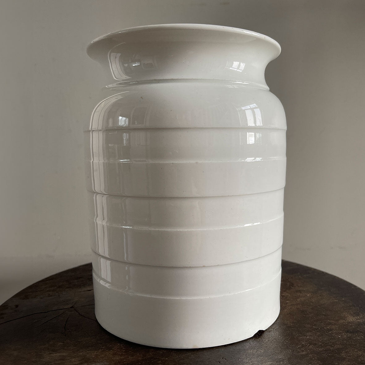 A Large White Ironstone Sago Jar