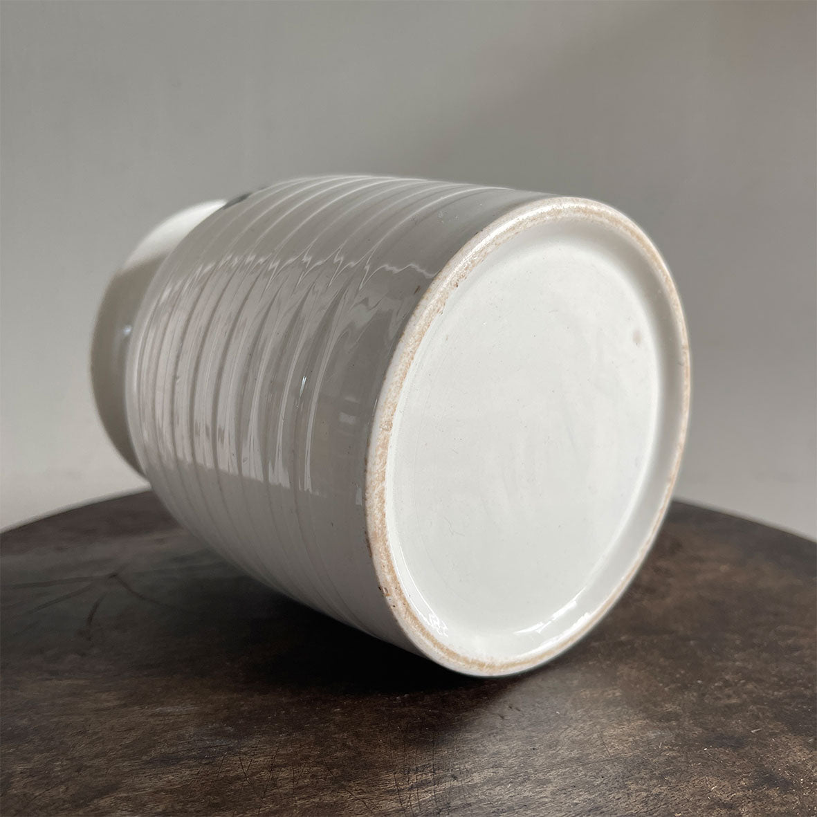A vintage white ironstone banded Sago jar - SHOP NOW - www.intovintage.co.uk