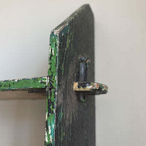 A pair of Old Painted Shelves finished in aged paint. Simple provincial construction with each shelf being held in position with wooden pegs - SHOP NOW - www.intovintage.co.uk