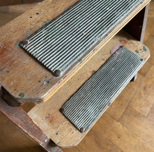 A great set of Vintage workshop Step Ladders with loads of wear and original splodges of paint! Very slim when folded so great for storage. - SHOP NOW - www.intovintage.co.uk