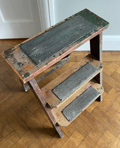 A great set of Vintage workshop Step Ladders with loads of wear and original splodges of paint! Very slim when folded so great for storage. - SHOP NOW - www.intovintage.co.uk