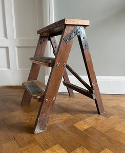 A great set of Vintage workshop Step Ladders with loads of wear and original splodges of paint! Very slim when folded so great for storage. - SHOP NOW - www.intovintage.co.uk
