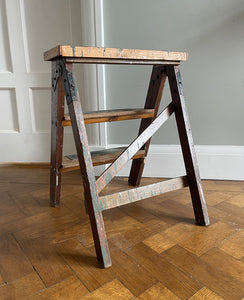 A great set of Vintage workshop Step Ladders with loads of wear and original splodges of paint! Very slim when folded so great for storage. - SHOP NOW - www.intovintage.co.uk
