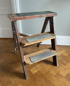 A great set of Vintage workshop Step Ladders with loads of wear and original splodges of paint! Very slim when folded so great for storage. - SHOP NOW - www.intovintage.co.uk