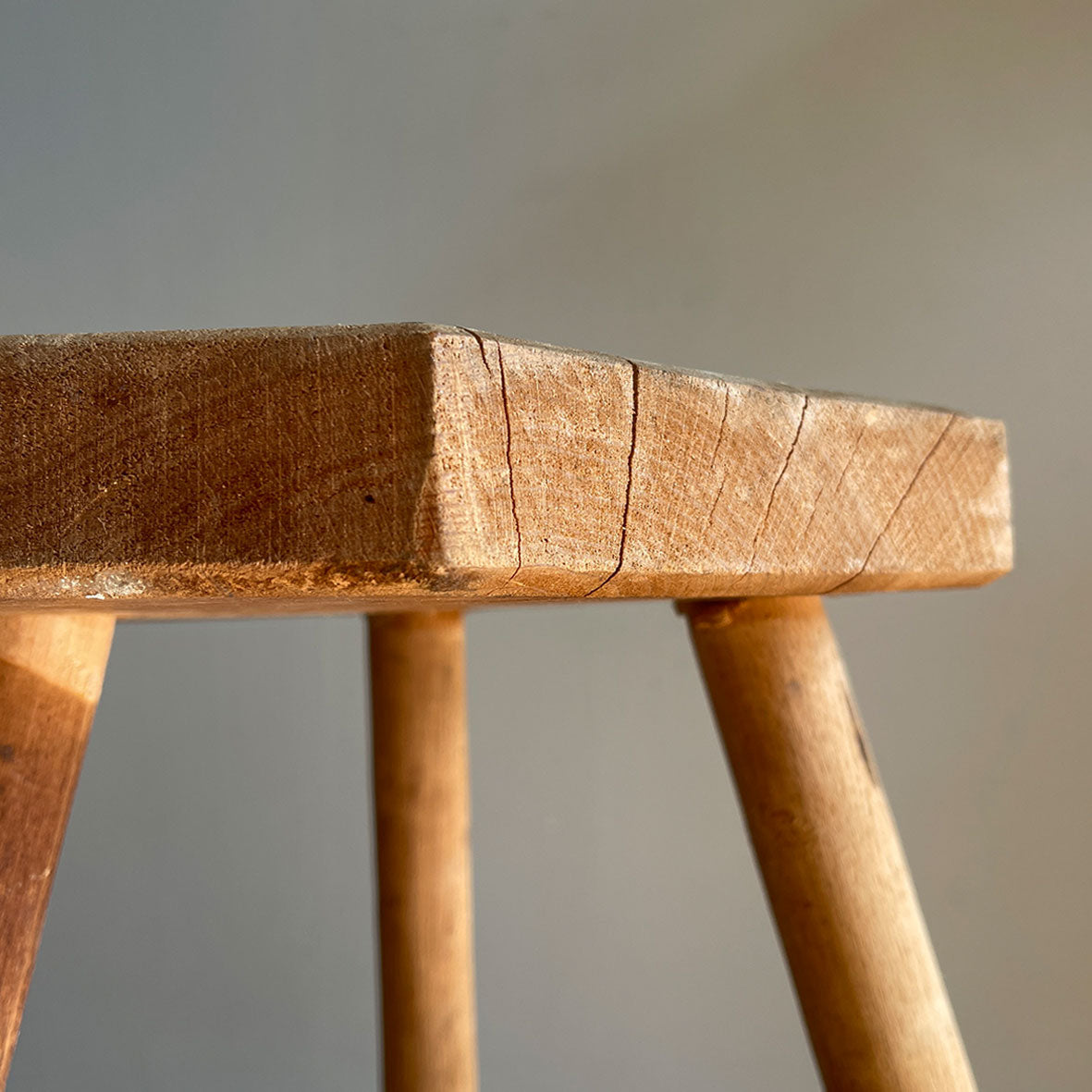 A nice and clean Vintage Elm provincial milking Stool with octagonal seat. Good natural colour - SHOP NOW - www.intovintage.co.uk