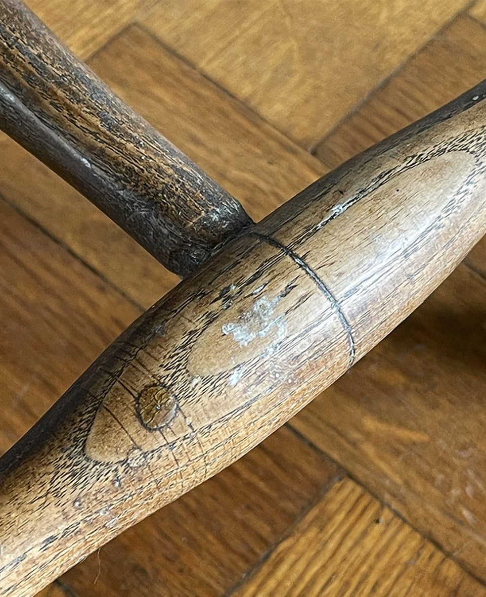 A beautiful time-worn 19th century provincial Beech stool. The rectangular beech top is raised on four turned beech supports united by a four beech stretchers - SHOP NOW - www.intovintage.co.uk