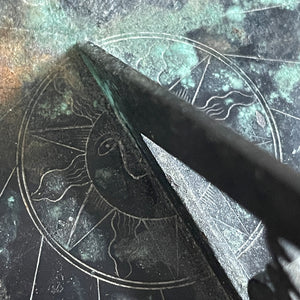 A late George III, Bronze Sun Dial inscribed with central compass points surrounded by roman numerals. Circa 1790 - SHOP NOW - www.intovintage.co.uk