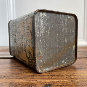 A large Victorian Westwood 1lb Tea Tin. Great design & typography to all of the sides. Hinged lid and nice and clean inside too - SHOP NOW - www.intovintage.co.uk