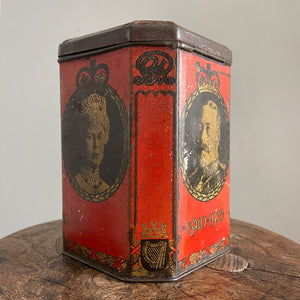 A Coronation Tea Tin for King Edward & Queen Mary from 1935 with a wonderful ratty patina - SHOP NOW - www.intovintage.co.uk