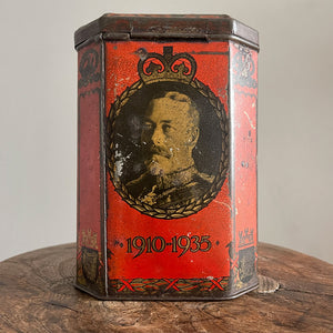 A Coronation Tea Tin for King Edward & Queen Mary from 1935 with a wonderful ratty patina - SHOP NOW - www.intovintage.co.uk
