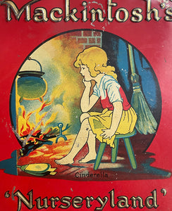 A jolly Mackintosh's Nurseryland Toffee Tin from the 1930s wonderful illustrations and colours.  - SHOP NOW - www.intovintage.co.uk