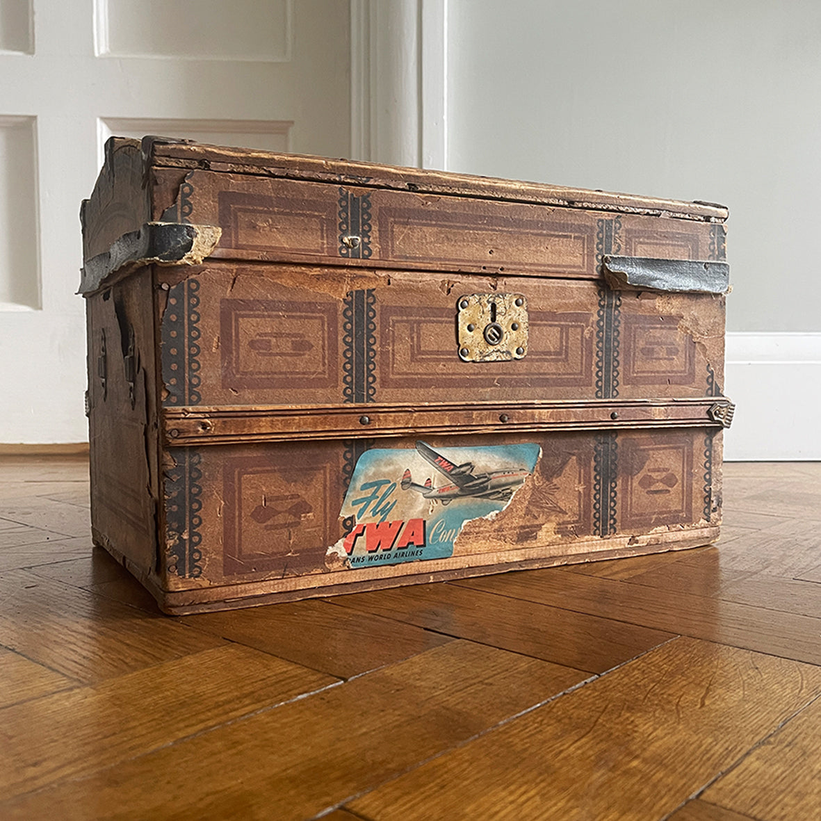 Keep all your treasures safe in this vintage child's Toy Treasure Chest. With some old colourful travel labels still on it - SHOP NOW - www.intovintage.co.uk

