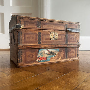 Keep all your treasures safe in this vintage child's Toy Treasure Chest. With some old colourful travel labels still on it - SHOP NOW - www.intovintage.co.uk

