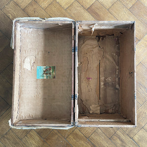 Keep all your treasures safe in this vintage child's Toy Treasure Chest. With some old colourful travel labels still on it - SHOP NOW - www.intovintage.co.uk