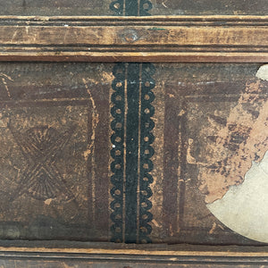 Keep all your treasures safe in this vintage child's Toy Treasure Chest. With some old colourful travel labels still on it - SHOP NOW - www.intovintage.co.uk