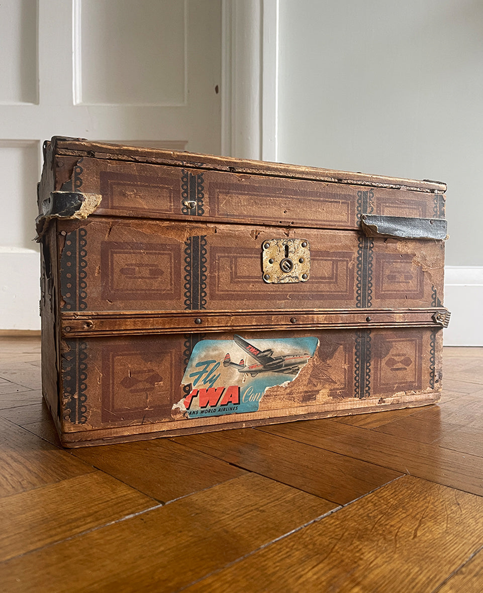 Keep all your treasures safe in this vintage child's Toy Treasure Chest. With some old colourful travel labels still on it - SHOP NOW - www.intovintage.co.uk
