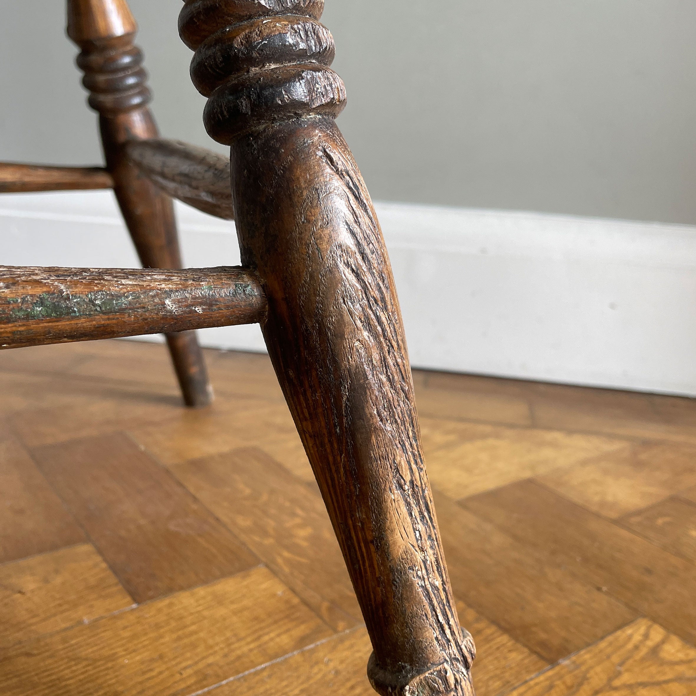 A beautiful time-worn Victorian Elm stool, with marvellous age and wear. Having ring turned legs and a very well worn seat. A great looking stool that would compliment and setting.&nbsp - SHOP NOW - www.intovintage.co.uk