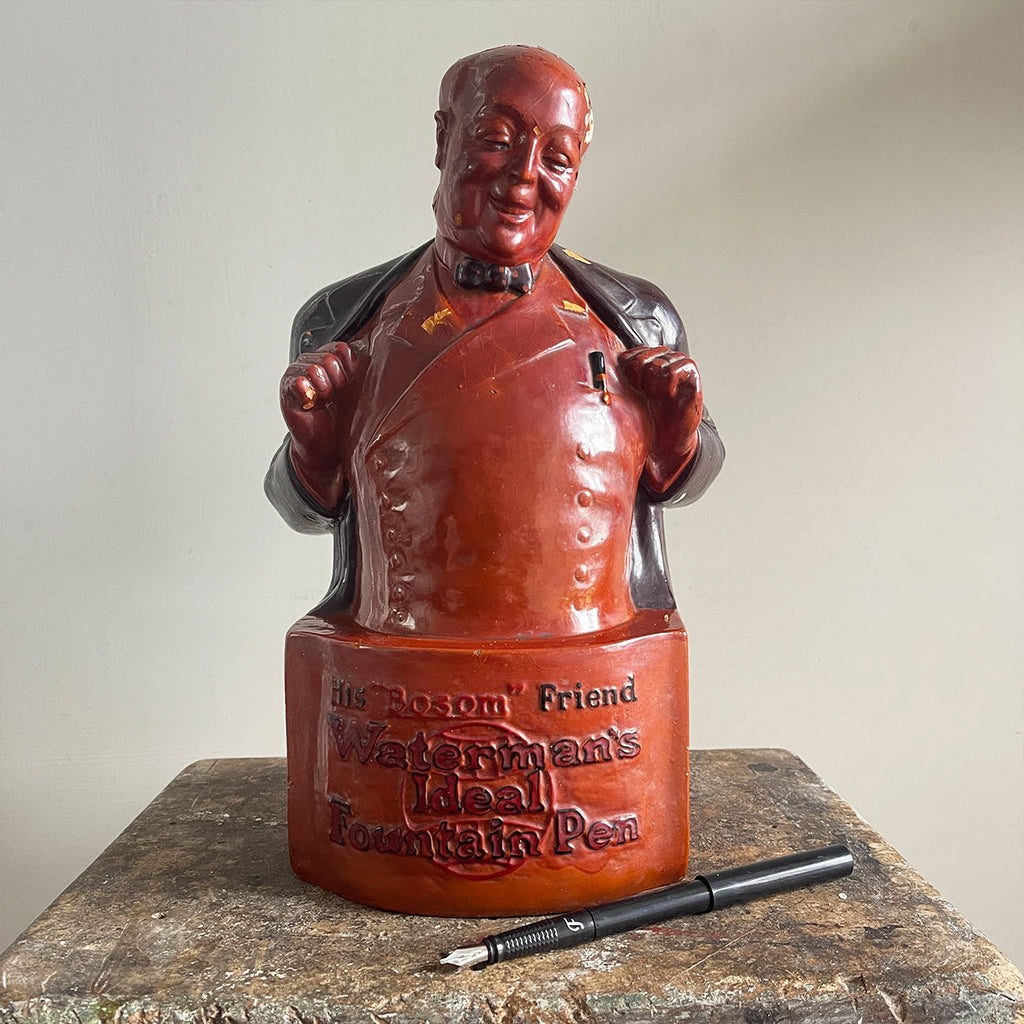 An original 1930's Waterman's Ideal Fountain Pens Advertising Statue - SHOP NOW - www.intovintage.co.uk